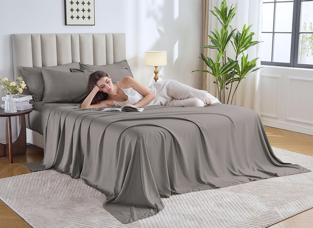 Luxurious Queen Bamboo Viscose Sheets Set - Soft, Cooling & Durable Graphite