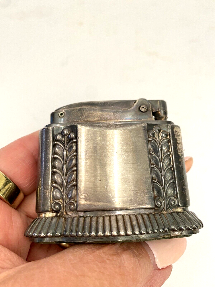 VINTAGE ART DECO RONSON DIANA SILVERPLATED TABLE LIGHTER
