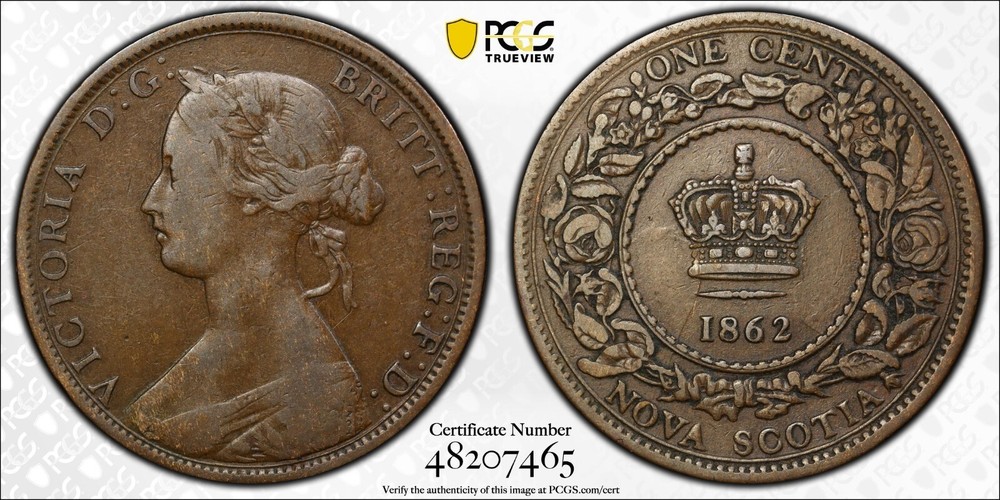 1862 Nova Scotia large cent PCGS VF35