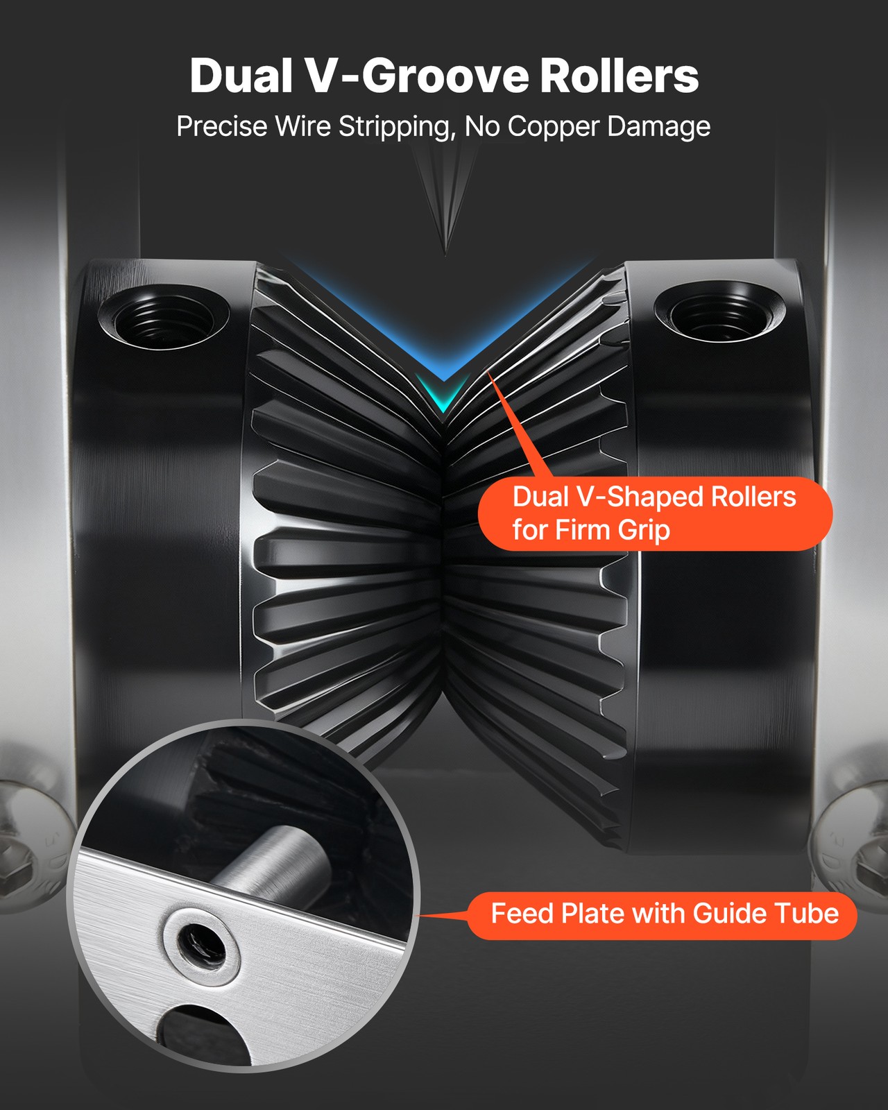 VEVOR Manual Wire Stripper Machine Stripping 0.06-1.18 in Hand or Drill Powered