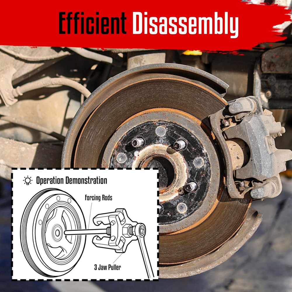 Harmonic Balancer Puller Set, Heavy Duty Adjustable 3 Jaw Pulley Puller Tool,...