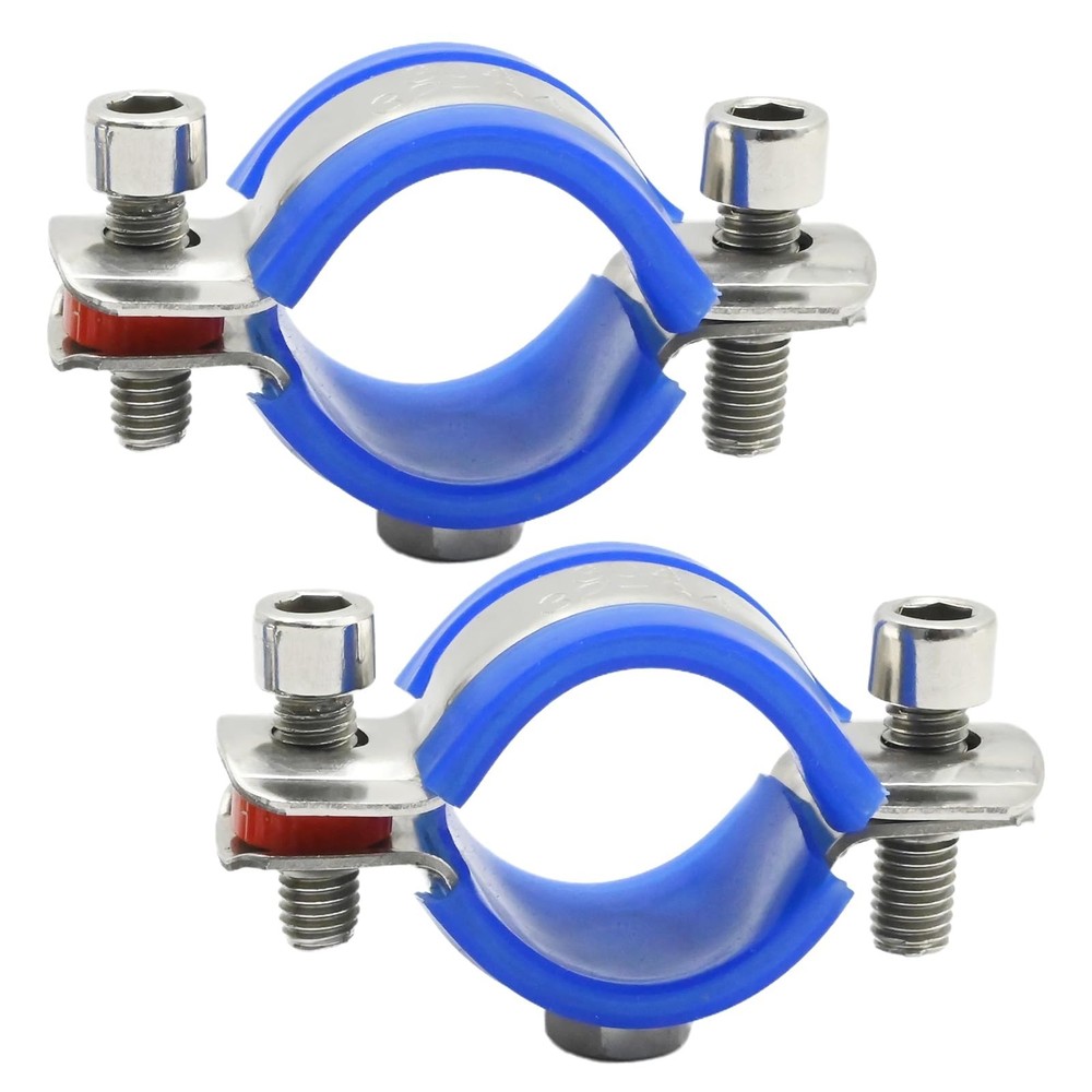 Adjustable Stainless Steel Pipe Bracket Clamp - 2 Pcs Wall/Ceiling Mount Hanger