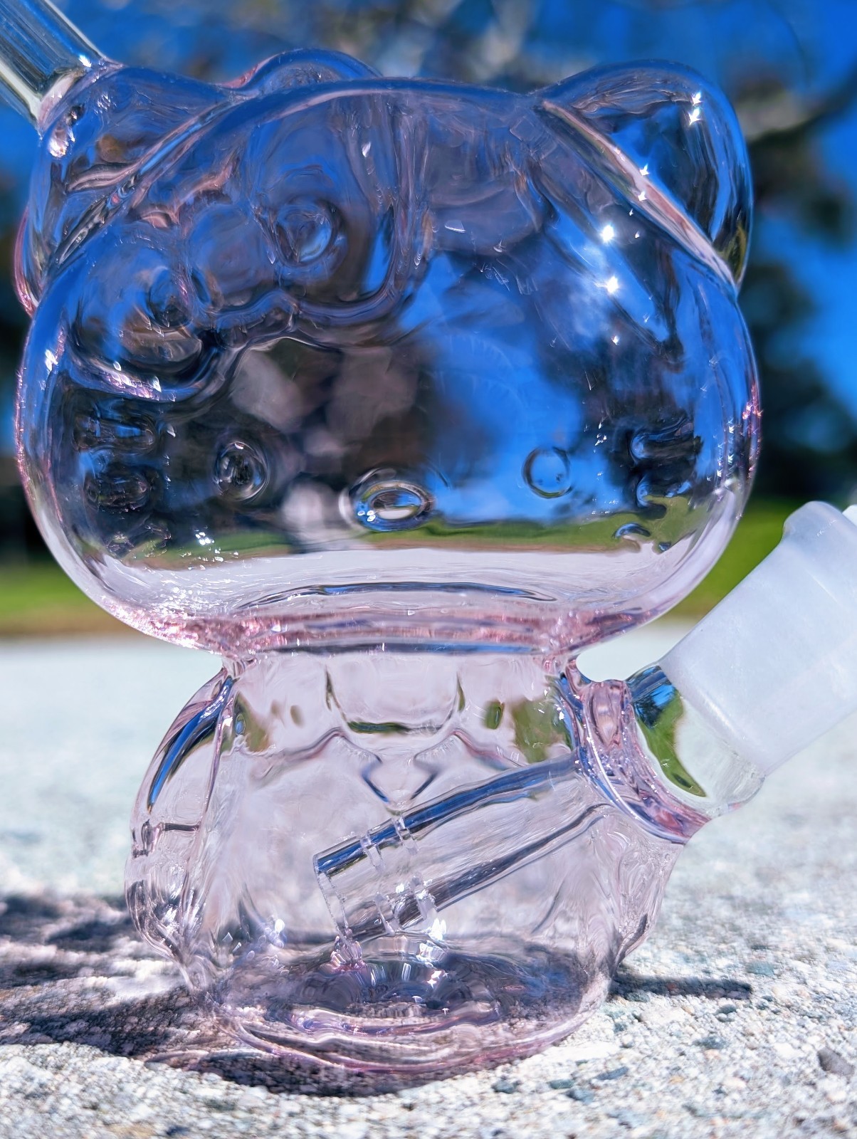 4.5 Inch Cute Pink Kitty Glass Bong Quality Tobacco Smoking Water Pipe Hookah