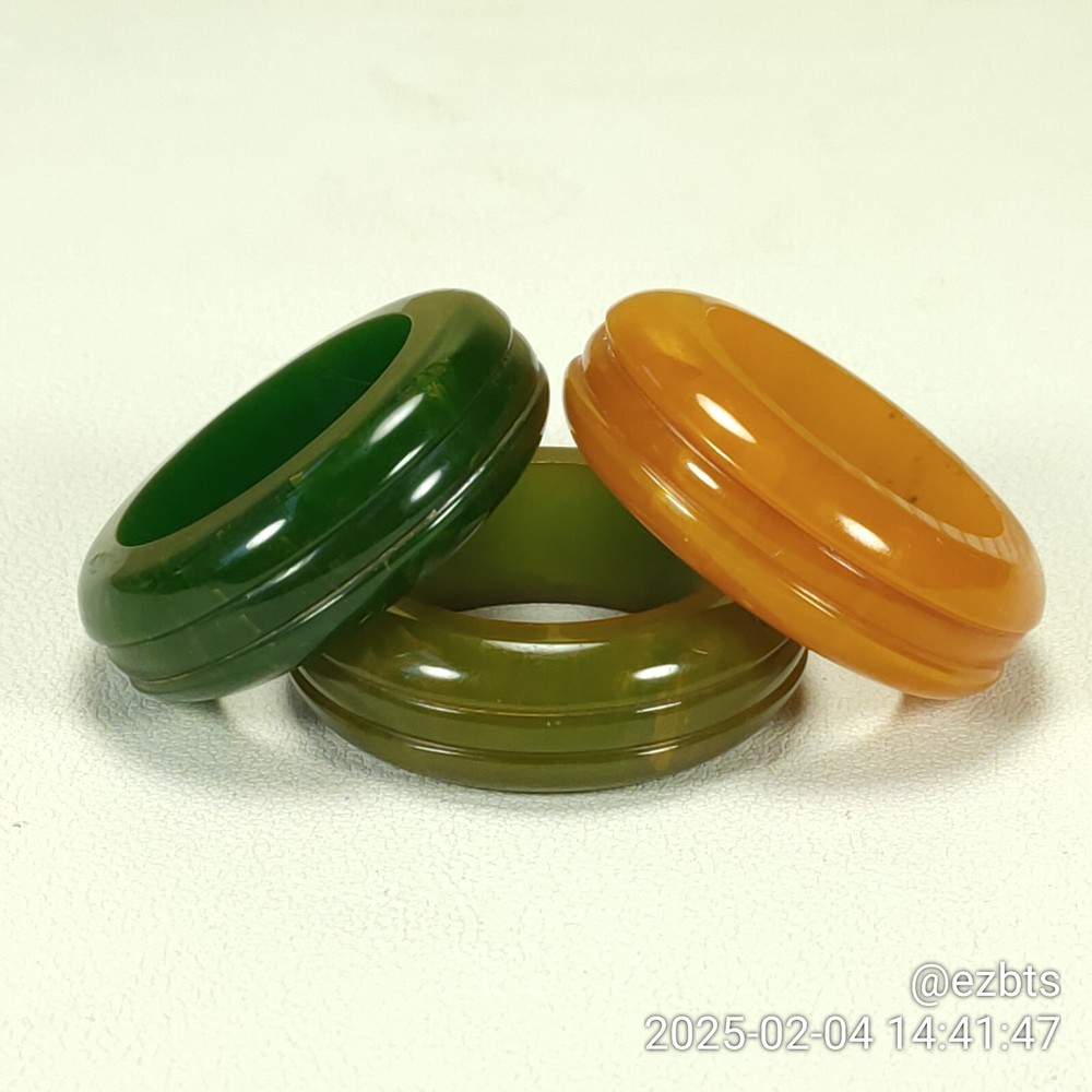 3 Bakelite Catalin Napkin Rings