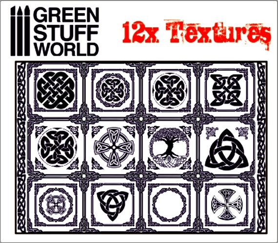 Rolling Pin - CELTIC Texture - for Warhammer, miniature bases, aos, modelling ..