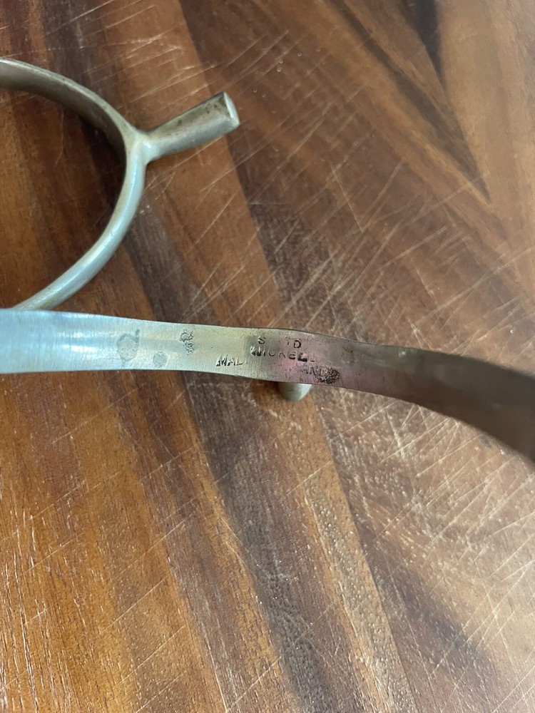 Authentic Vintage English Riding spurs Solid NICKEL never rust