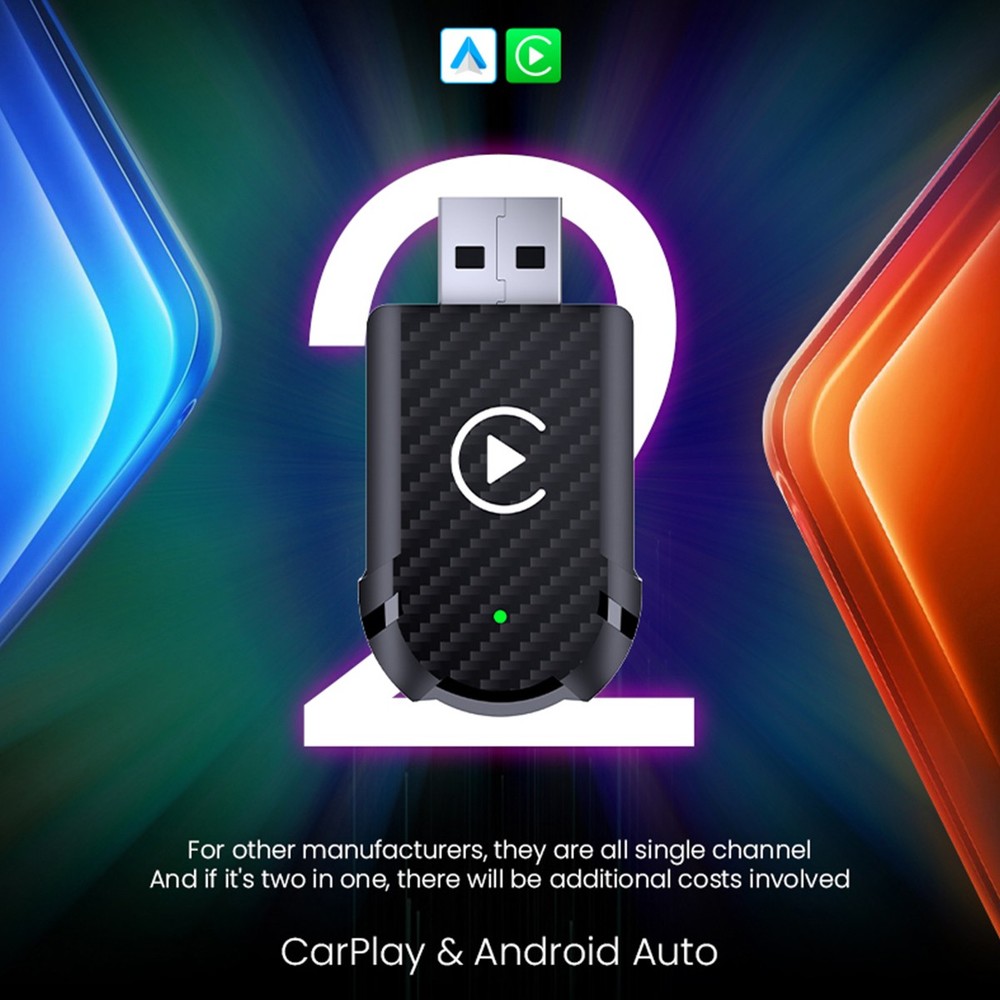 2025 Upgrade Wireless Android Auto Adapter Wireless CarPlay Adapter -Plug & Play
