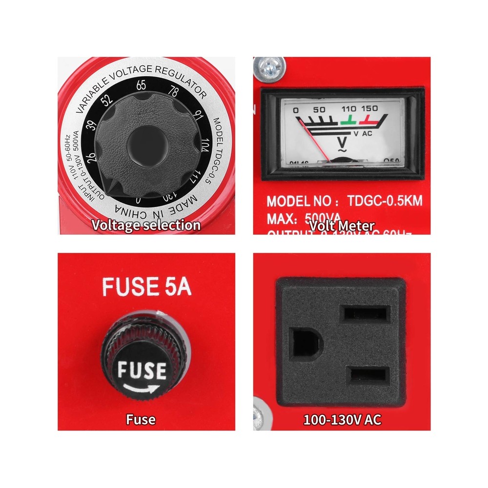 Beleeb Voltage Transformer 5 Amp Auto AC Variable Voltage Regulator,500VAC Ma...