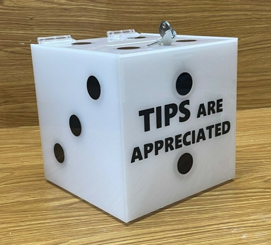 7" x 7" x 7"  Deluxe Donation Box Tips Jar W/ Lock