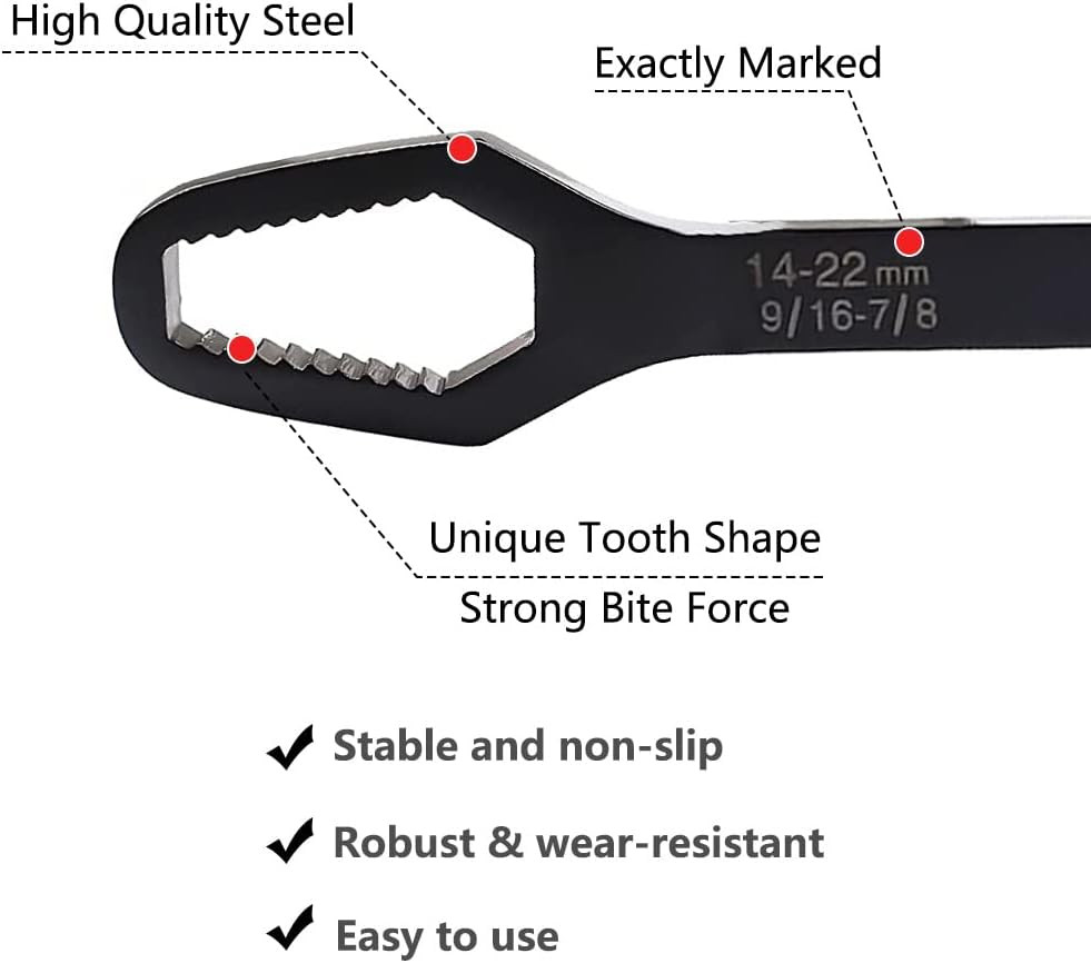 2pcs Multifunctional Wrench Set Self Adjustable Wrench Universal Double Ended Wr