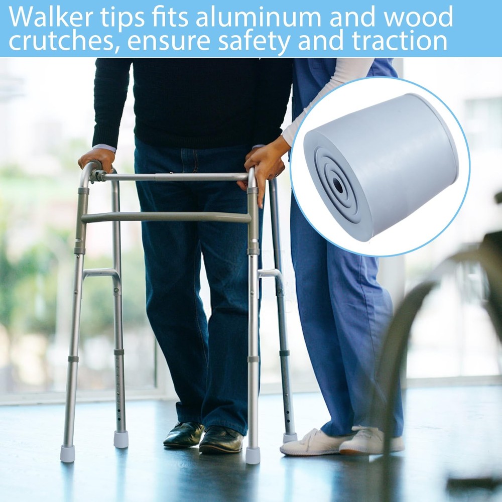 4 Pack 1 1/8 inch Walker Tips Commode Tips Heavy Duty Crutch Tips Replacement...
