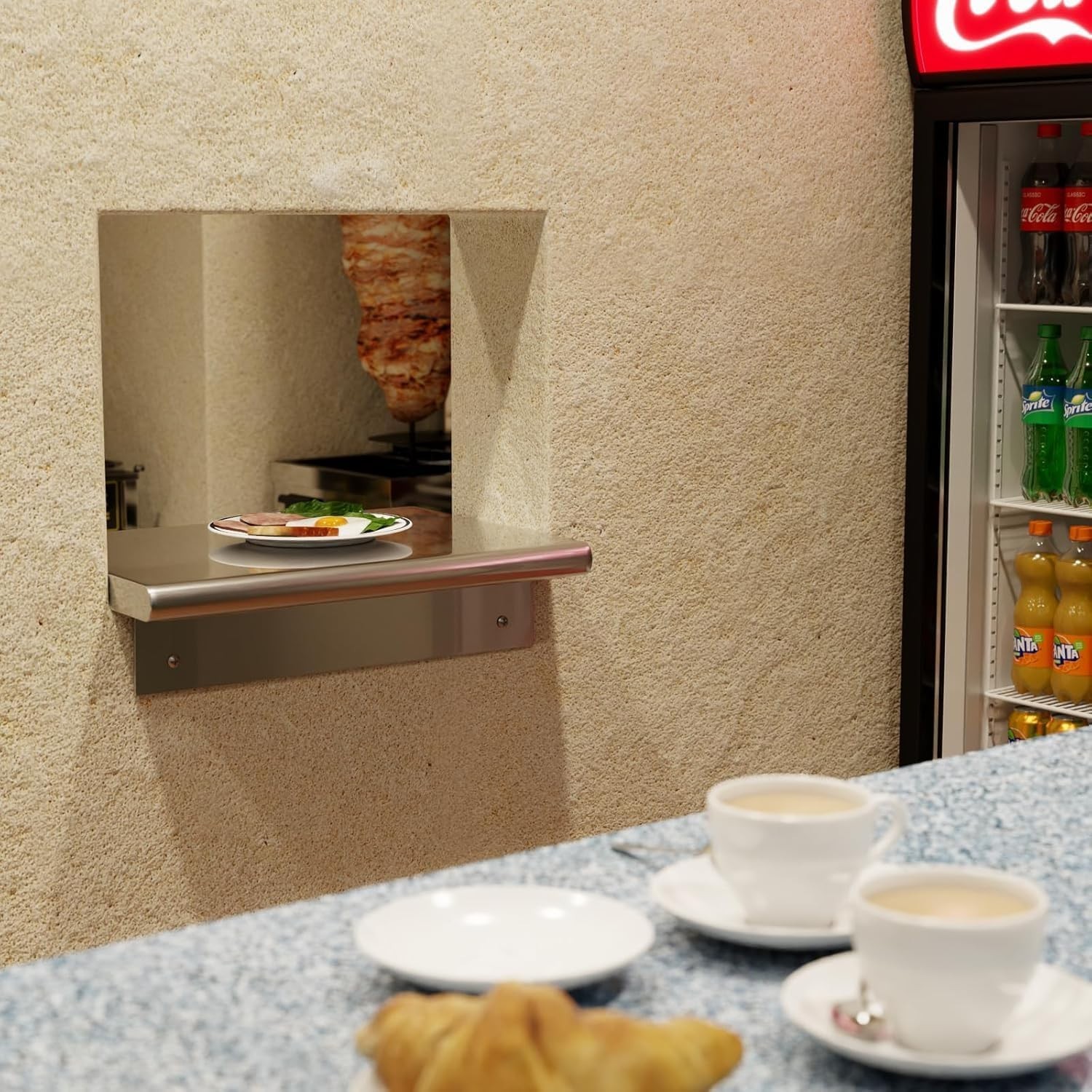 18” x 48” Stainless Steel Single Tier Pass Through Shelf – Commercial Wall Mount