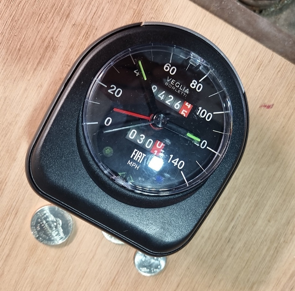 Fiat spider 2000 black speedometer Analog Arch Alarm Clock