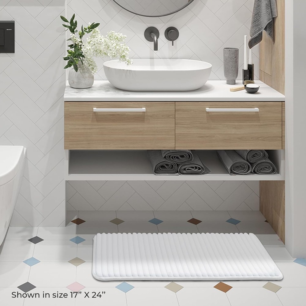 FRESHMINT Ultra Soft Charcoal Infused 1'5 x 2' (Rectangular), White