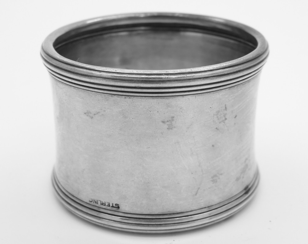 Antique Sterling Silver Napkin Ring, Ornate "E" Monogram
