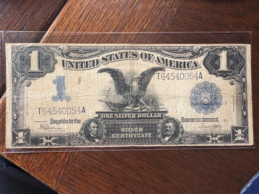 1899 Silver Certificate Black Eagle Large Note $1 Dollar Lincoln Grant