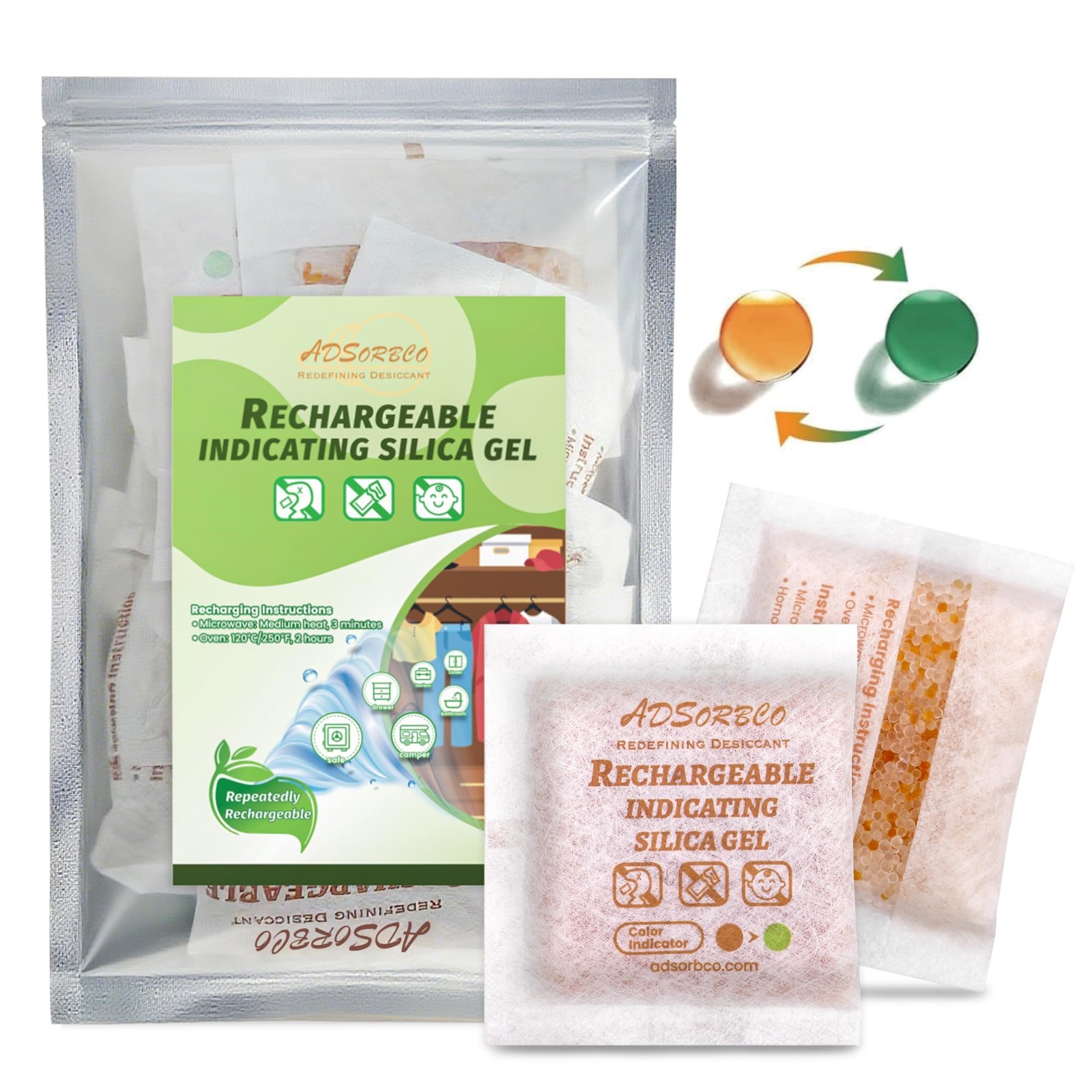 ADSorbco 20 Gram (15 Pack) Silica Gel Packets