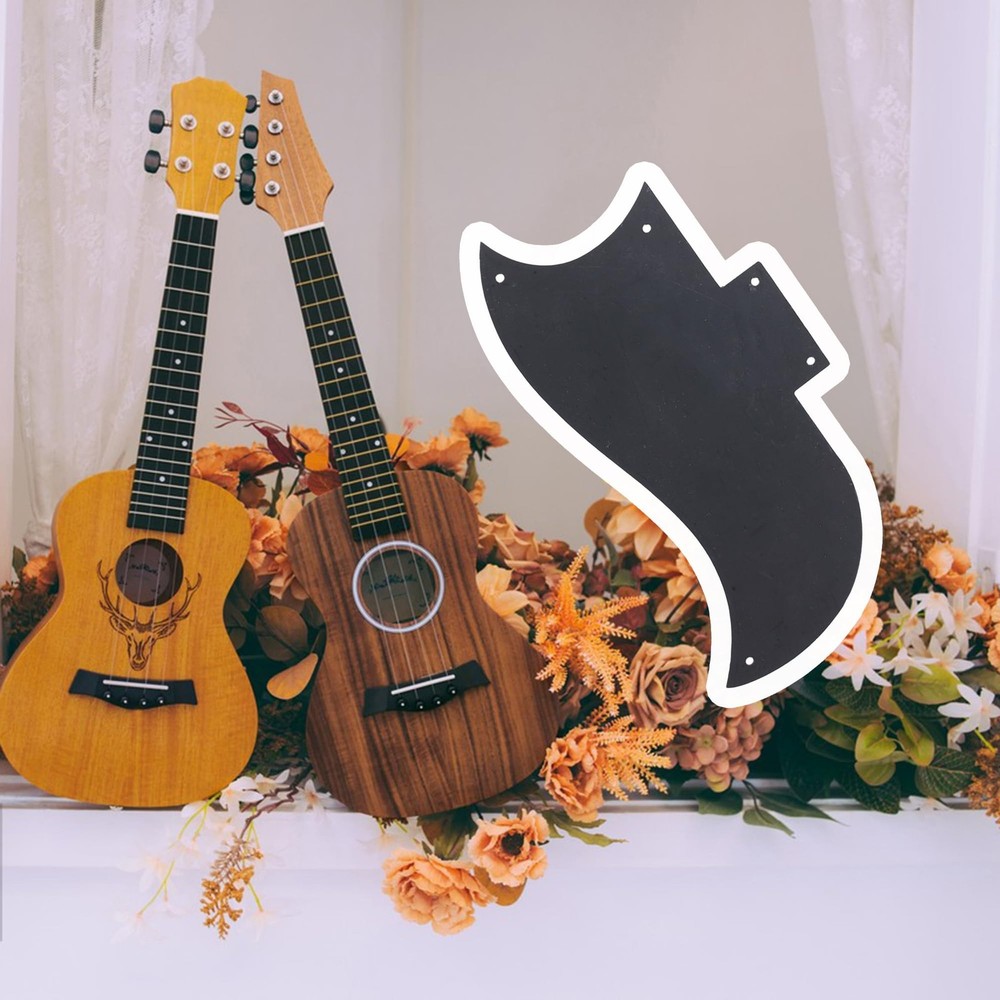 logyues Guitar Pickguard Three-layer Black Plastic Pickguard Replacement for ...
