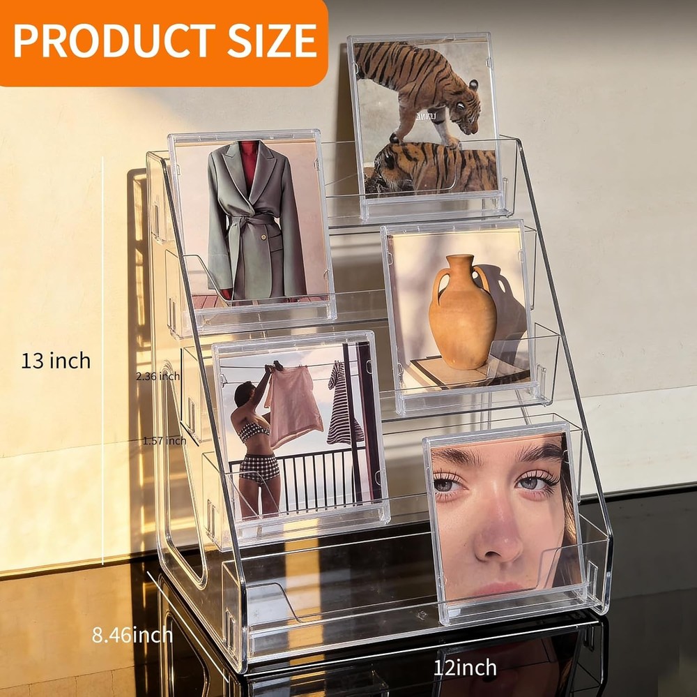 5-Tier Acrylic CD Rack CD Display Holder Cascading CD Storage Rack