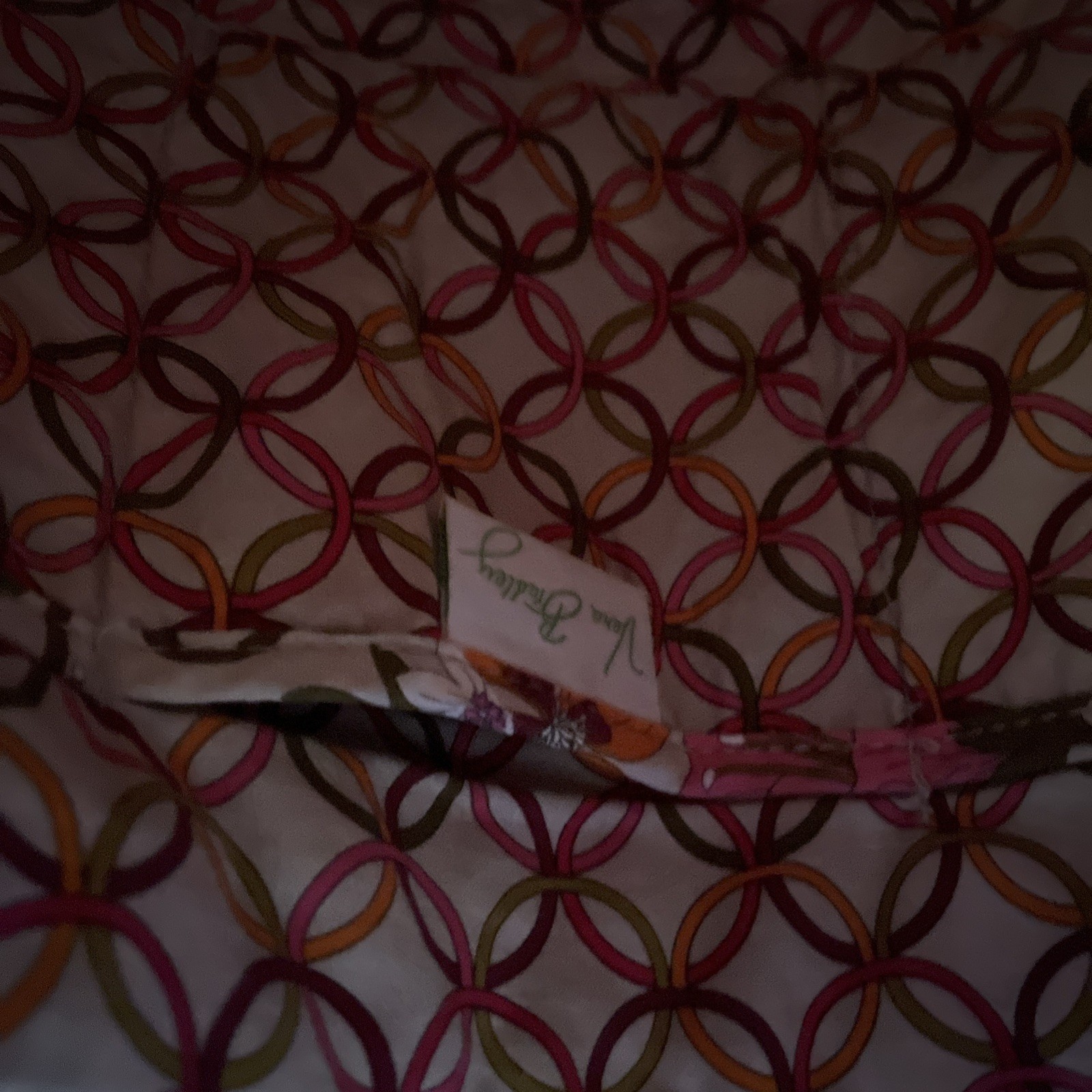 Vera Bradley Large Tote Bag Tea Garden Pink Floral With Spring Flowers