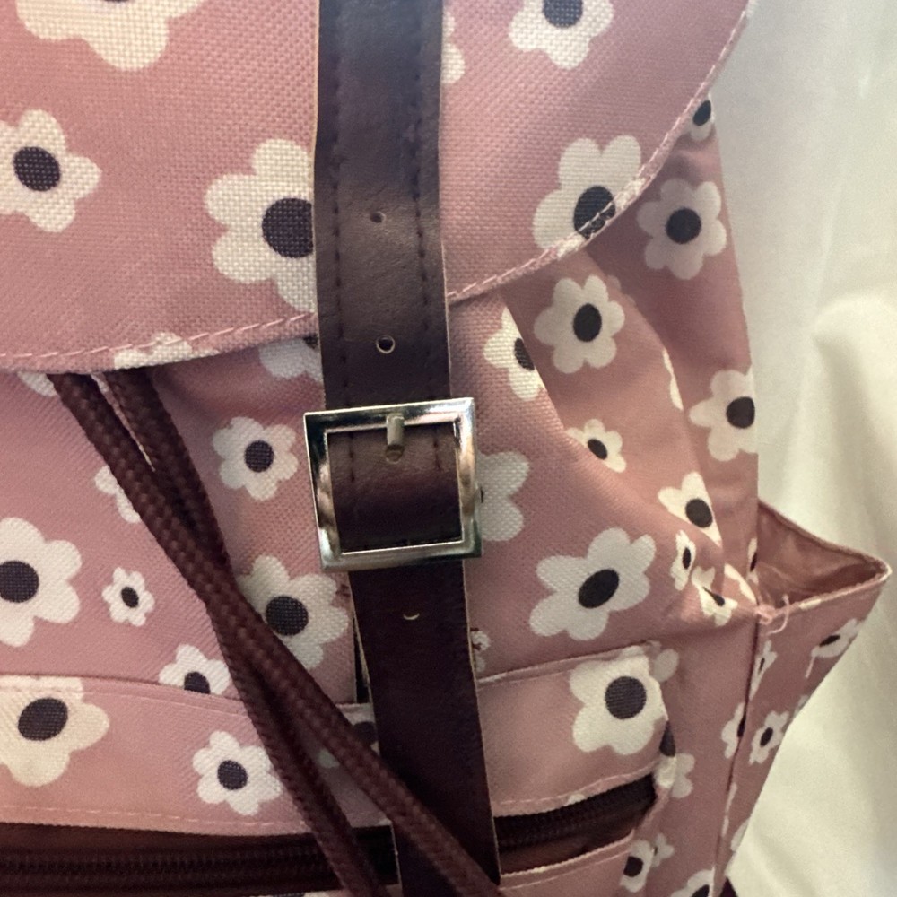 Large Pink And white Flowery Backpack.