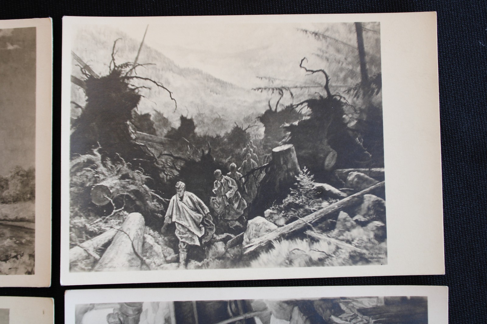 LOT OF 4 UNUSED WWII GERMAN MILITARY POSTCARDS