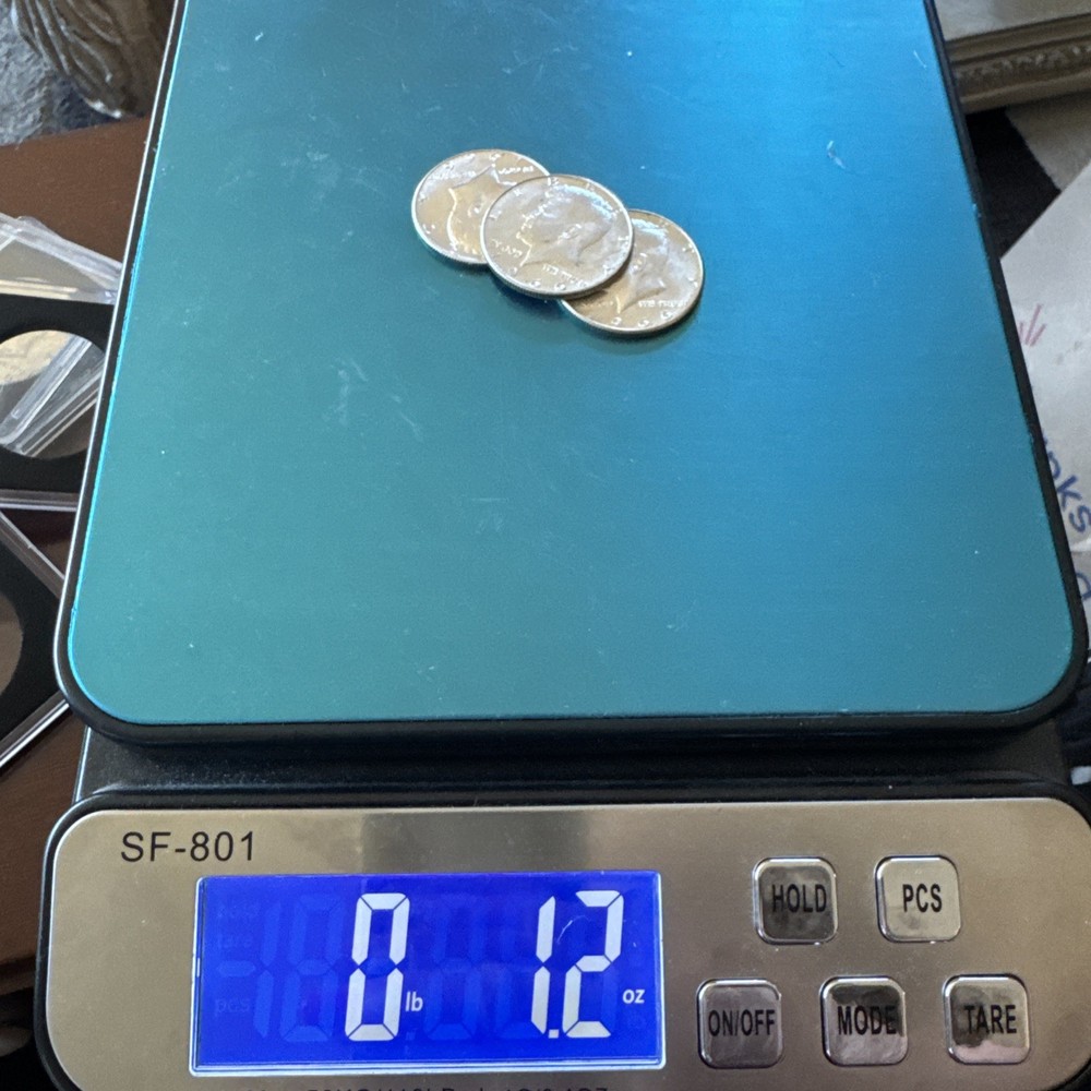 Three Silver 1966 Half Dollars Total Of 1.2 Ounces