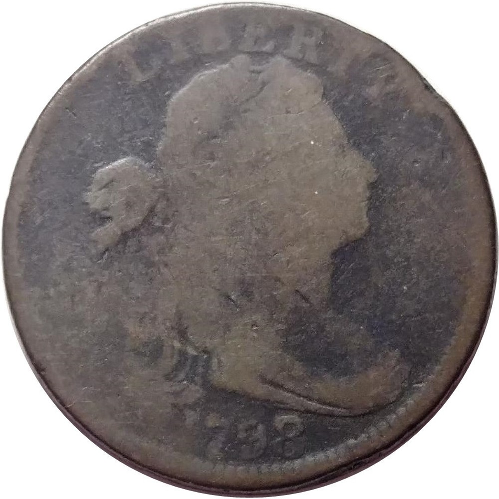 1798/7 1c Draped Bust Large Cent - Sheldon-152 - Scarce Overdate