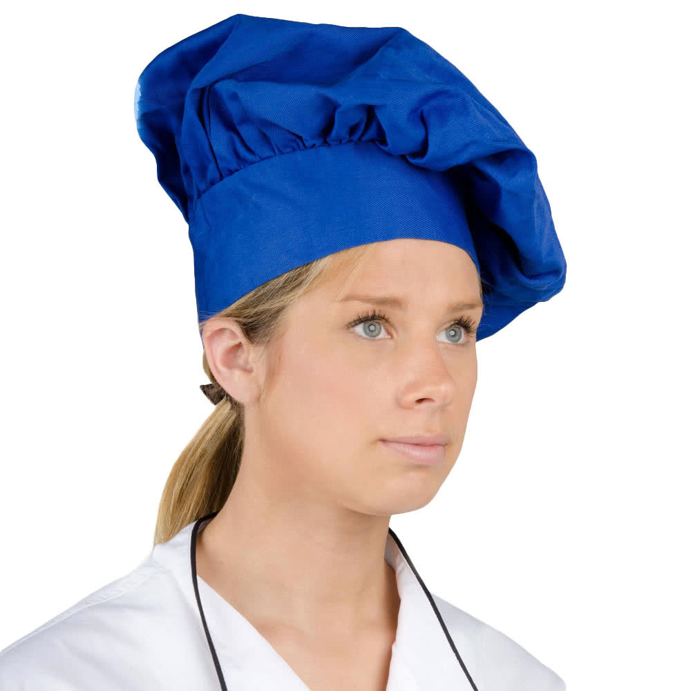 Cloth Chef Hat Blue One Size Fits All with Closure, New