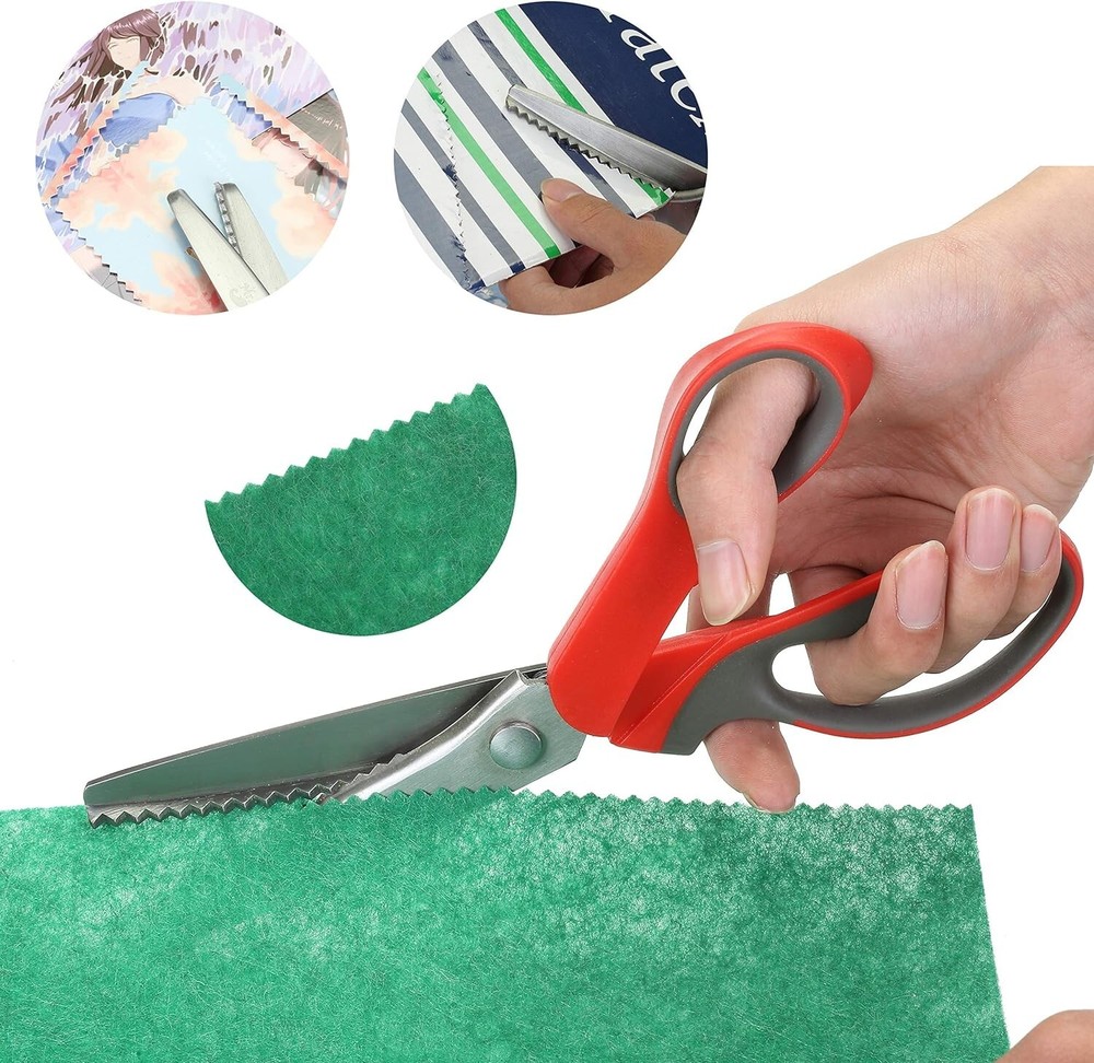 Classic Style Pinking Shears with Serrated Edge - Versatile Crafters' Tool
