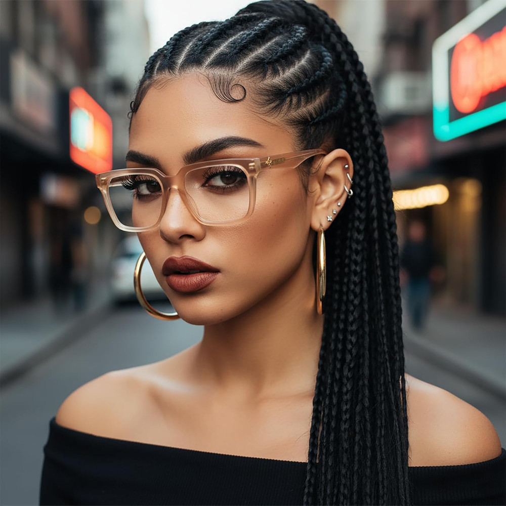 Rectangle TR90 Blue Light Blocking Glasses Computer Eyewear with Preppy Look for