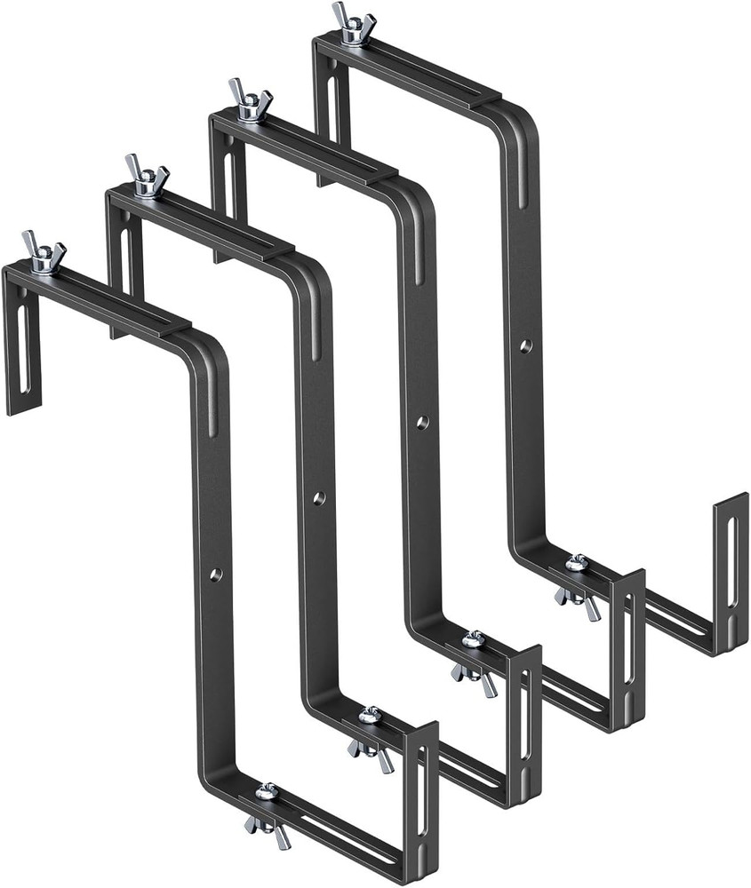 Adjustable Planter Box Brackets,Enhanced Bottom Support,Universal Outdoor Hangin