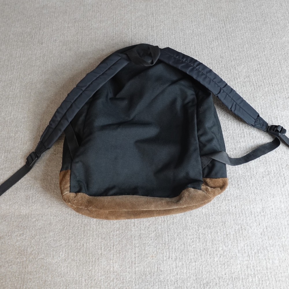 Vintage Jansport Backpack Black Solid Suede Bottom
