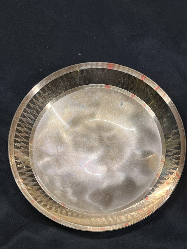 VINTAGE WMF SILVER EP BRASS BOWL GERMANY 6”