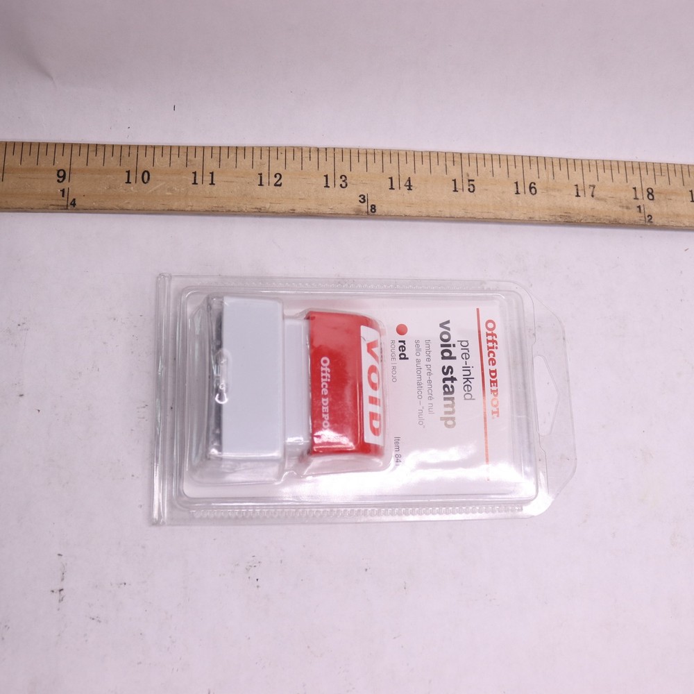 Office Depot Pre-Inked Message Stamp Void Red 841-443