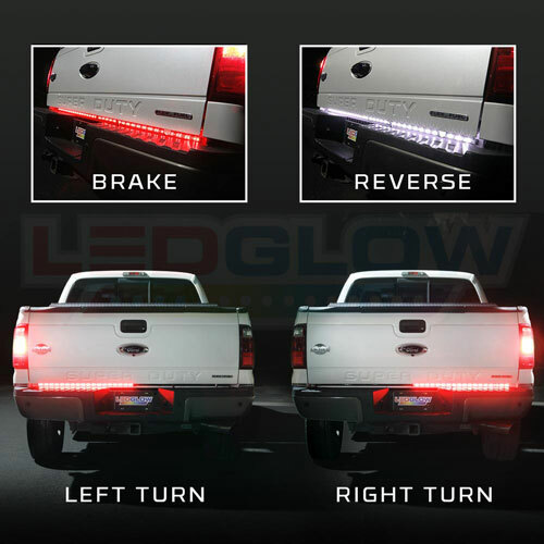 LEDGlow 60" Red Tailgate LED Light Bar w White Reverse for Full Size Trucks
