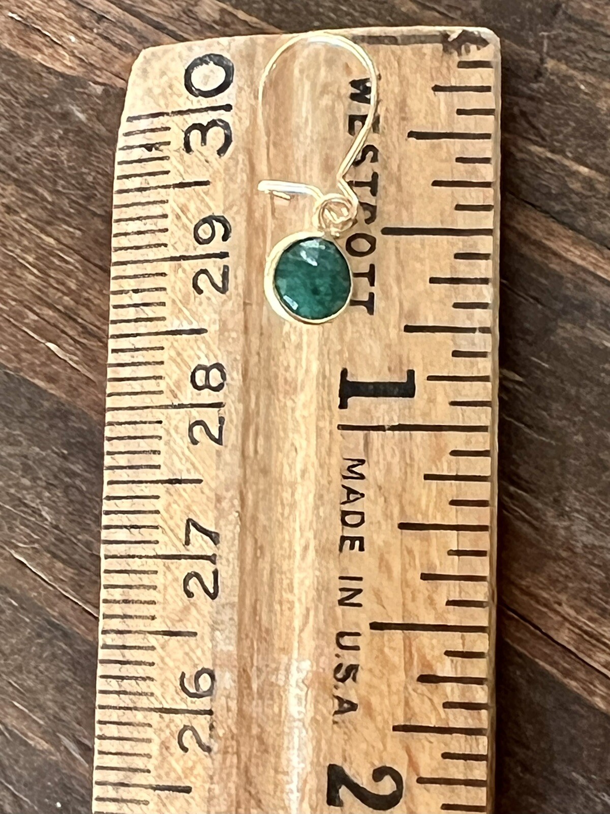 NEW $88 Sundance 3/4" Green EMERALD 14kt Gold GF MAY Birthstone Gem Earrings