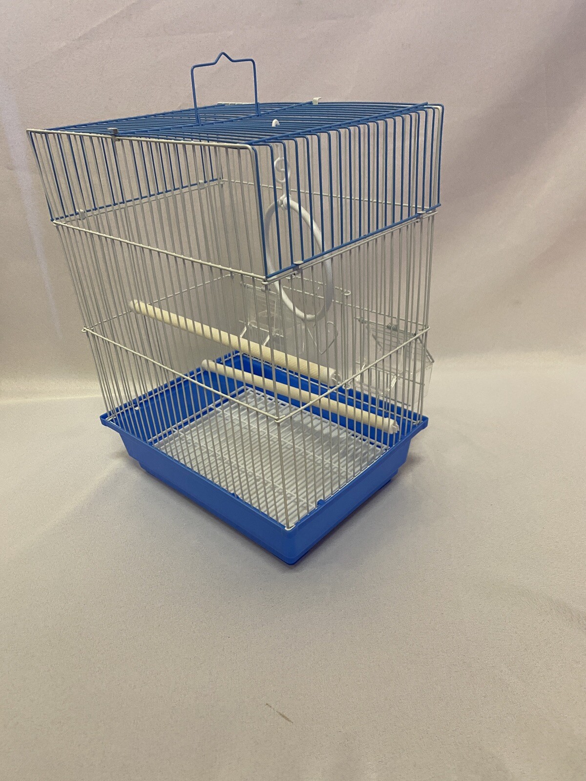 Prevue Pet Products Flat Top Economy Small Bird Cage Small Blue Plastic Base