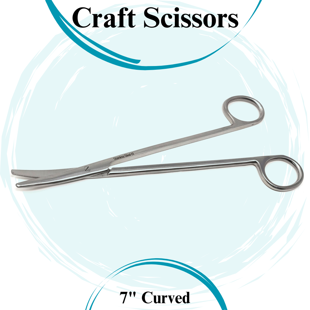 Multipurpose Craft Scissors DIY Projects Sewing Scrapbooking - 7" Curverd Tips
