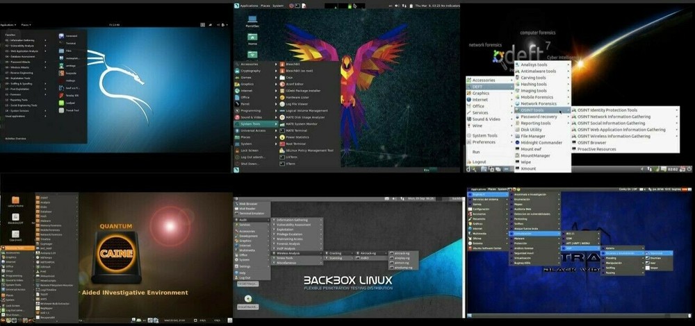 Linux 21 Pack Pentesting Security Operating Systems Caine - Kali - Parrot - Deft