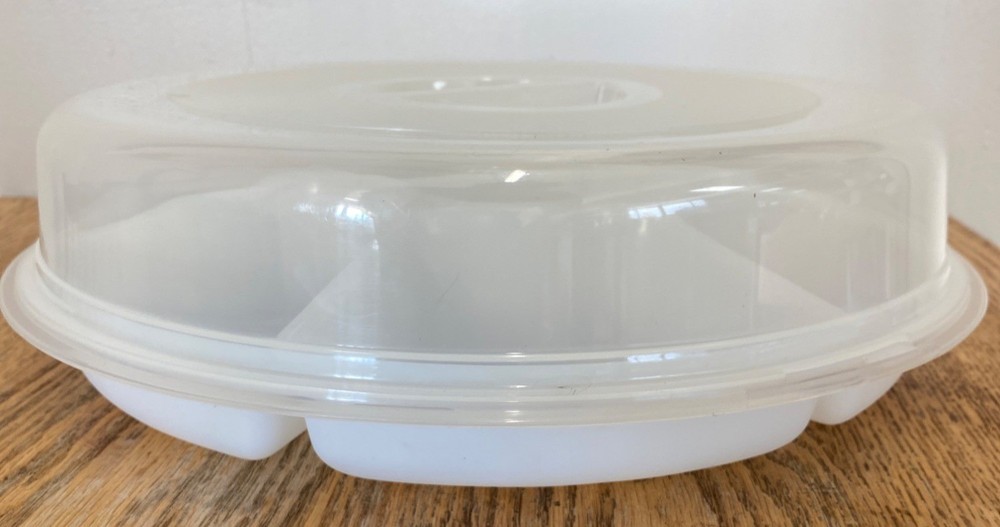 Round Plastic Divided Party Serving Platter