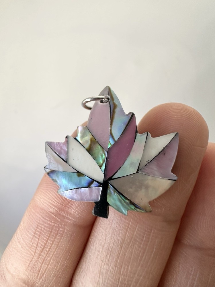 Glacier Pearle Maple Leaf Charm Pendant