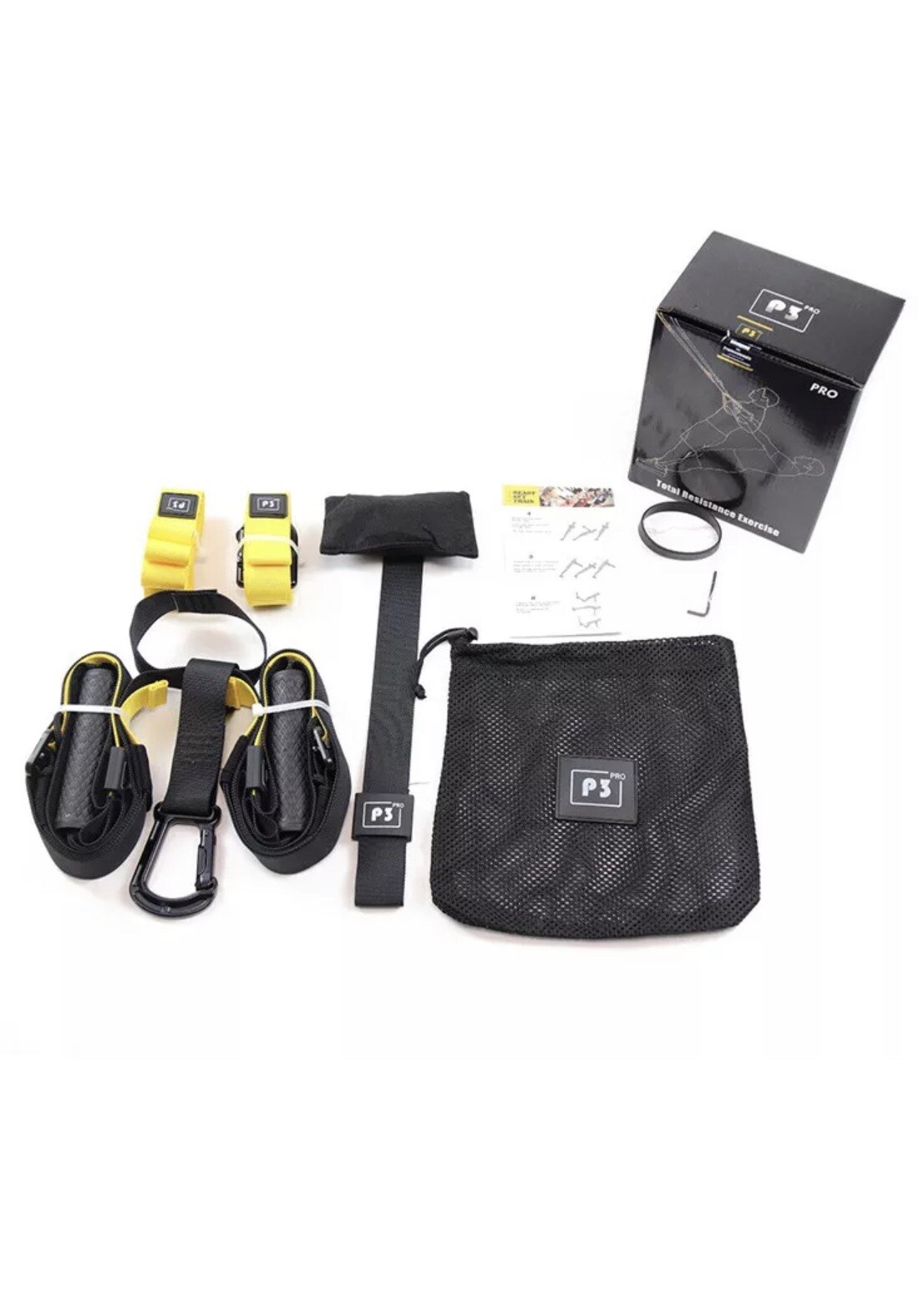 (P3) Pro suspension straps, bodyweight training straps, indoor/outdoor training