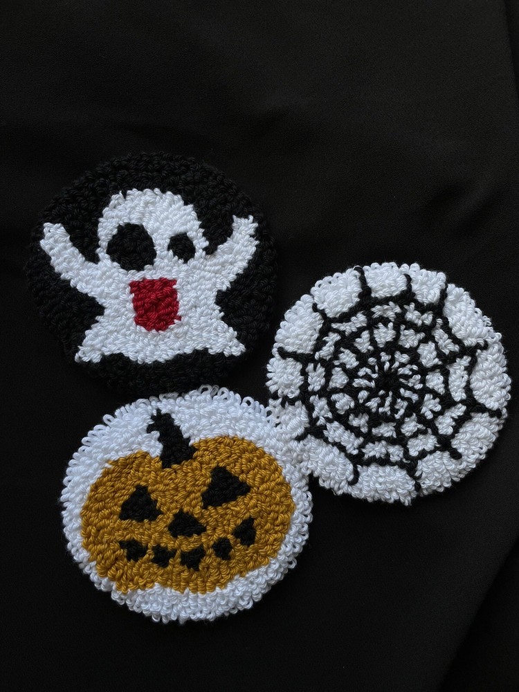 Halloween Set Punch Needle Coaster