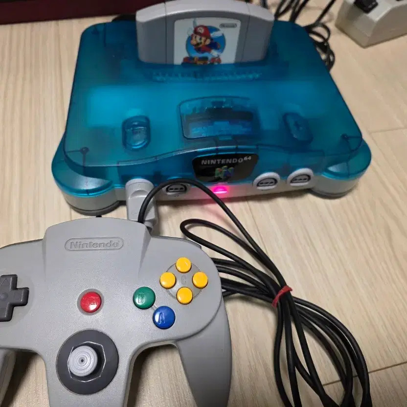 Nintendo 64 Console Bundle - Transparent Blue with Cables & Controller