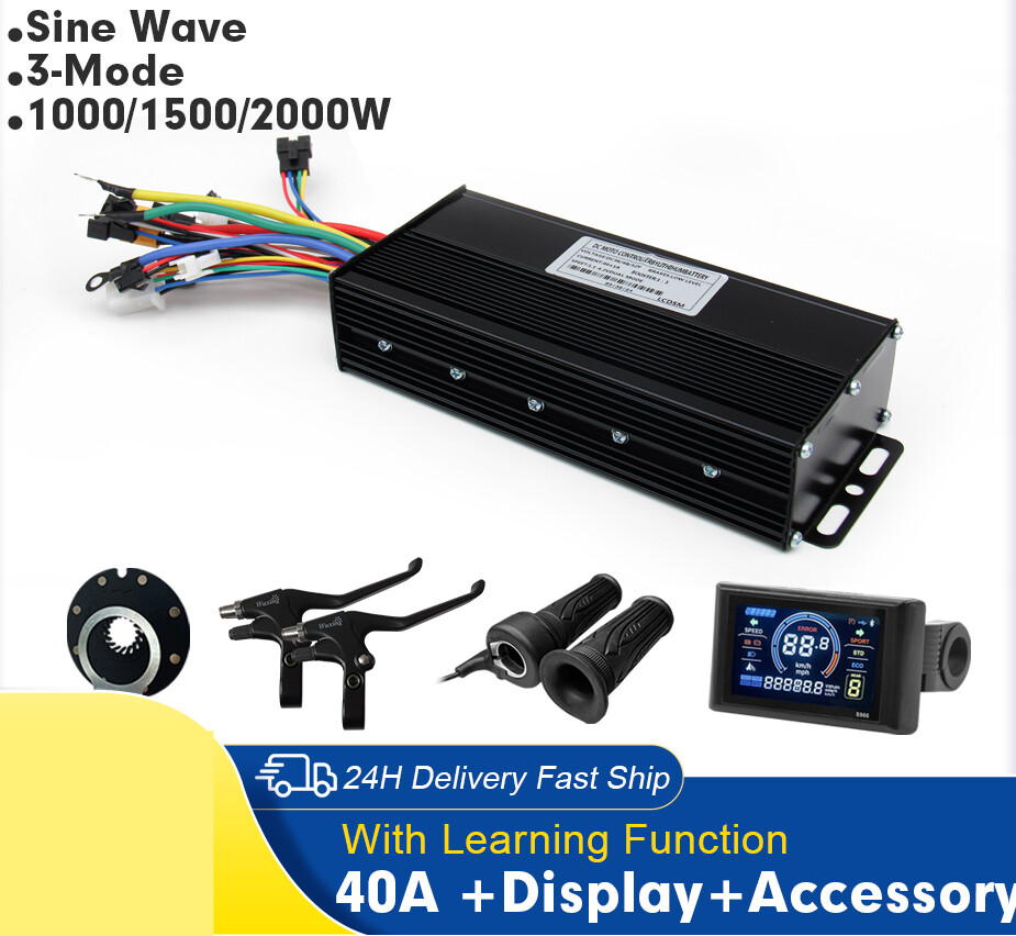 Ebike Three-Mode Sine Wave Controller 36V 48V 52V 40A  with LCD Color Display
