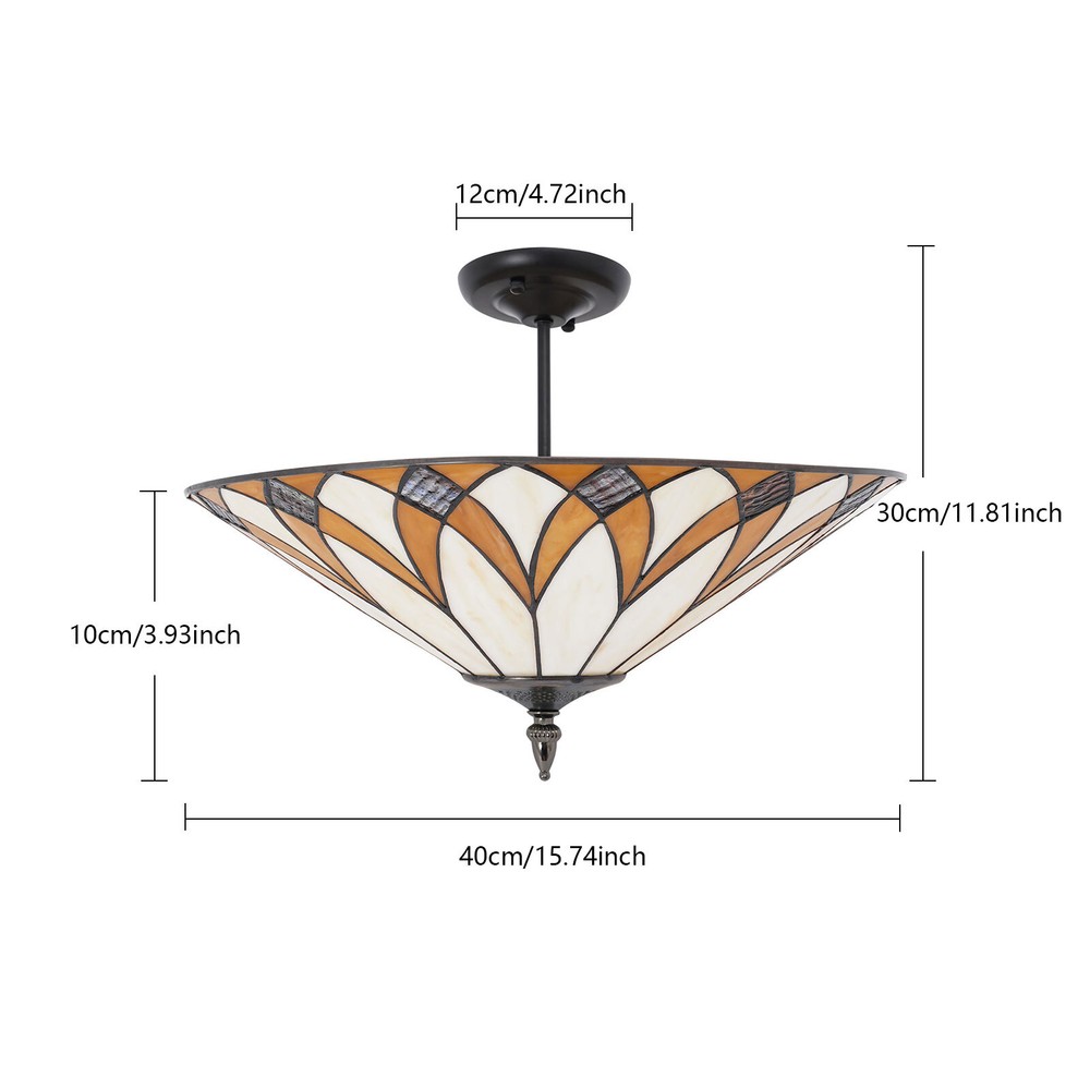 Ceiling Light, Stained Glass Ceiling Light Fixture, Flush Mount Ceiling Light US