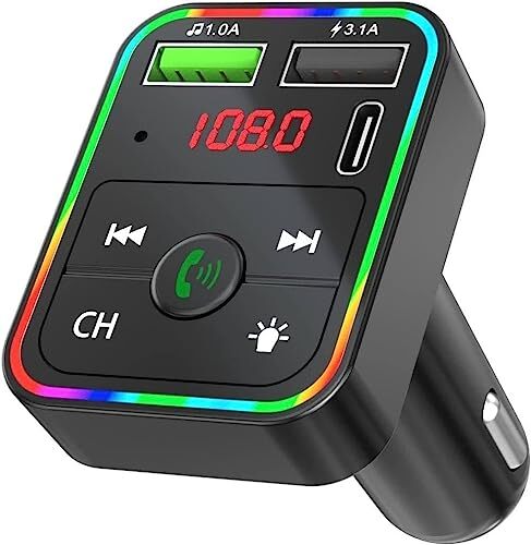 Reproductor de música con transmisor FM Bluetooth 5.0 con cargador USB