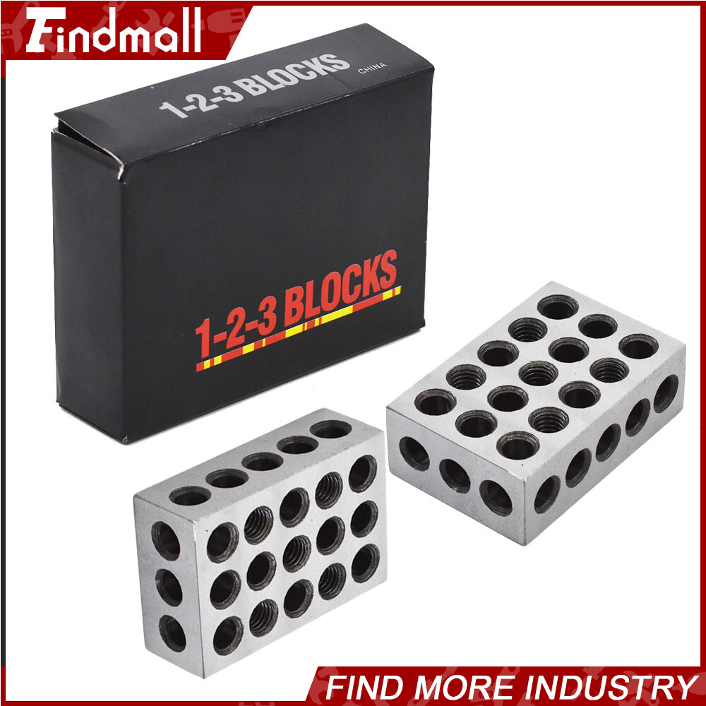 2 Matched Pair Ultra Precision 1-2-3 Blocks 23 Holes .0001" Machinist 123 Jig