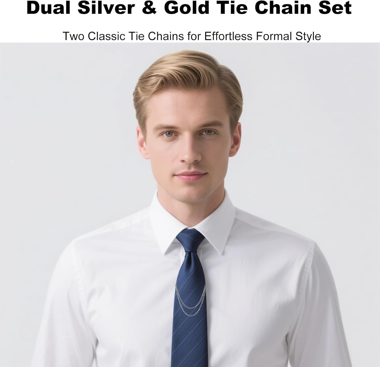 2Pcs Tie Chain for Men with Clasps Tacks Men'S Accessories Suit Vest Neck Clips